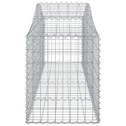 Cestos gabião arqueados 2 pcs 200x50x60/80 cm ferro galvanizado