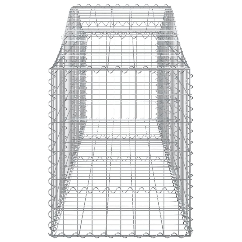 Cestos gabião arqueados 4 pcs 200x50x60/80 cm ferro galvanizado