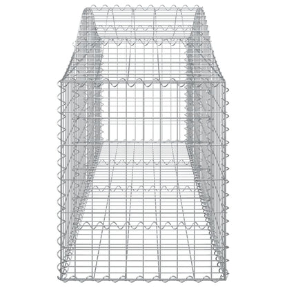 Cestos gabião arqueados 4 pcs 200x50x60/80 cm ferro galvanizado