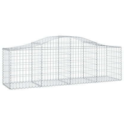 Cestos gabião arqueados 5 pcs 200x50x60/80 cm ferro galvanizado