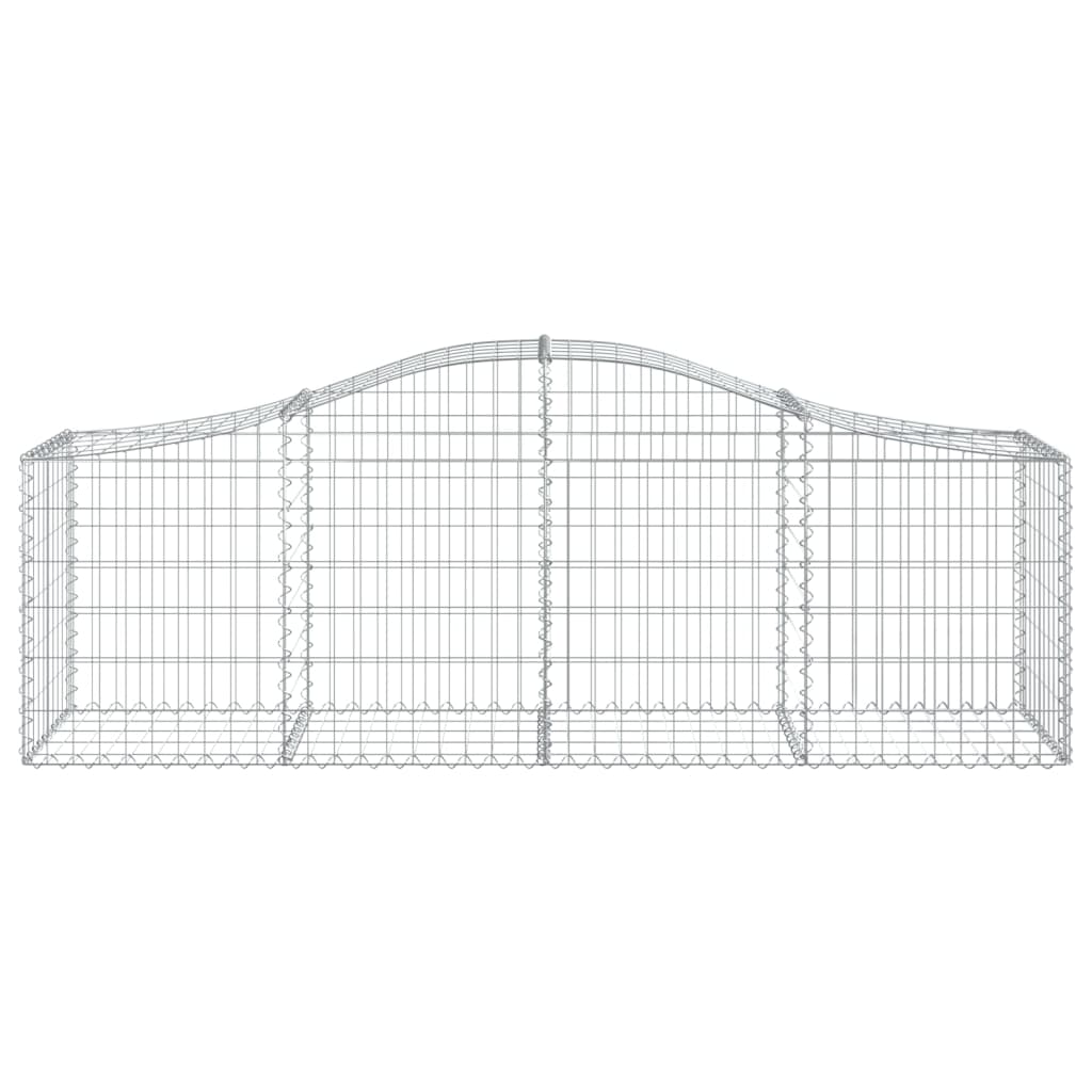 Cestos gabião arqueados 5 pcs 200x50x60/80 cm ferro galvanizado