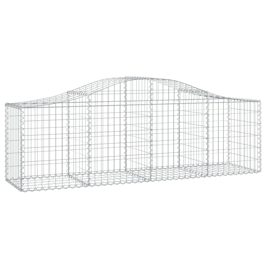 Cestos gabião arqueados 8 pcs 200x50x60/80 cm ferro galvanizado