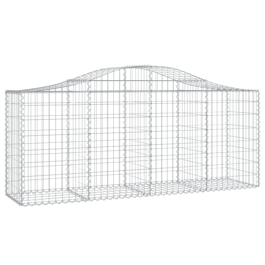 Cestos gabião arqueados 2 pcs 200x50x80/100cm ferro galvanizado