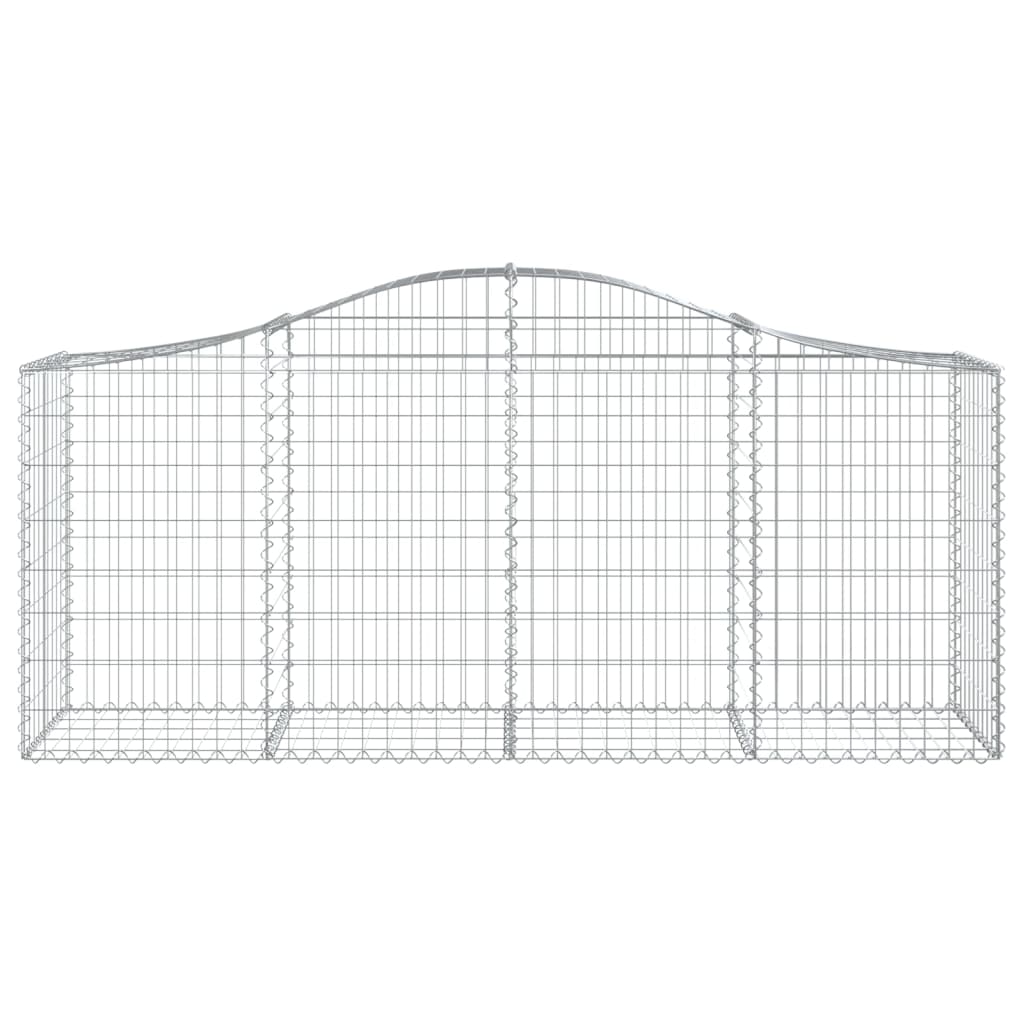 Cestos gabião arqueados 2 pcs 200x50x80/100cm ferro galvanizado