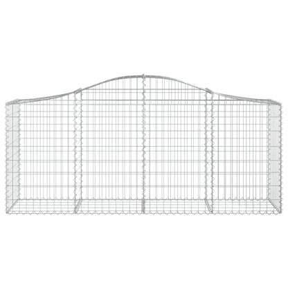 Cestos gabião arqueados 2 pcs 200x50x80/100cm ferro galvanizado