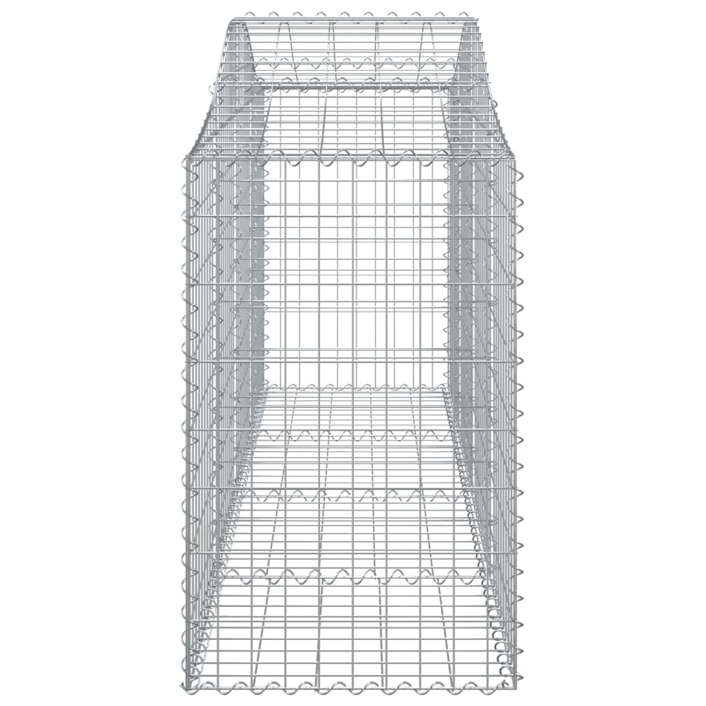 Cestos gabião arqueados 2 pcs 200x50x80/100cm ferro galvanizado