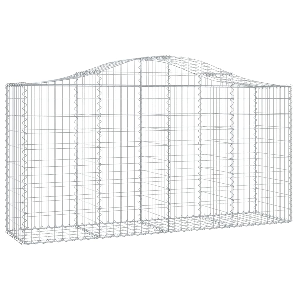 Cestos gabião arqueados 2pcs 200x50x100/120cm ferro galvanizado