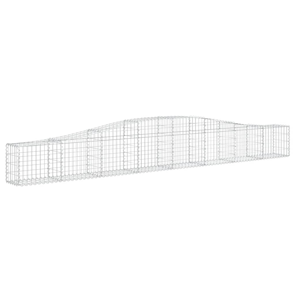 Cestos gabião arqueados 7 pcs 400x30x40/60 cm ferro galvanizado