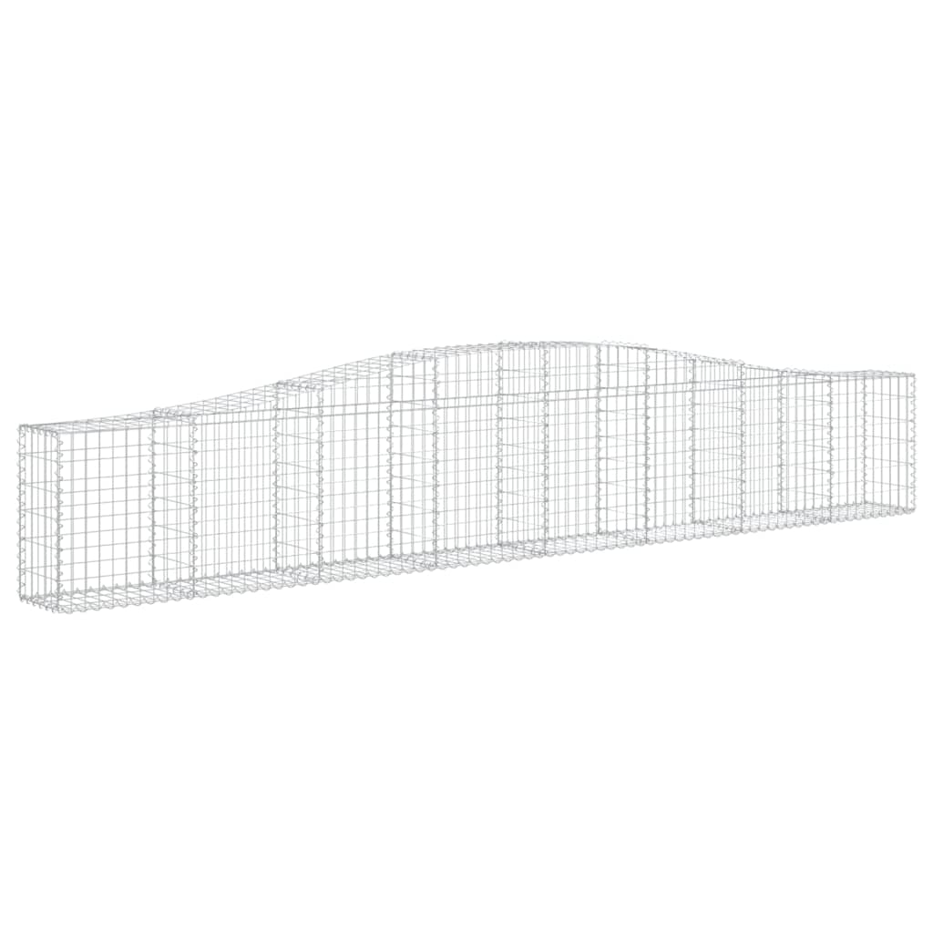 Cestos gabião arqueados 2 pcs 400x30x60/80 cm ferro galvanizado