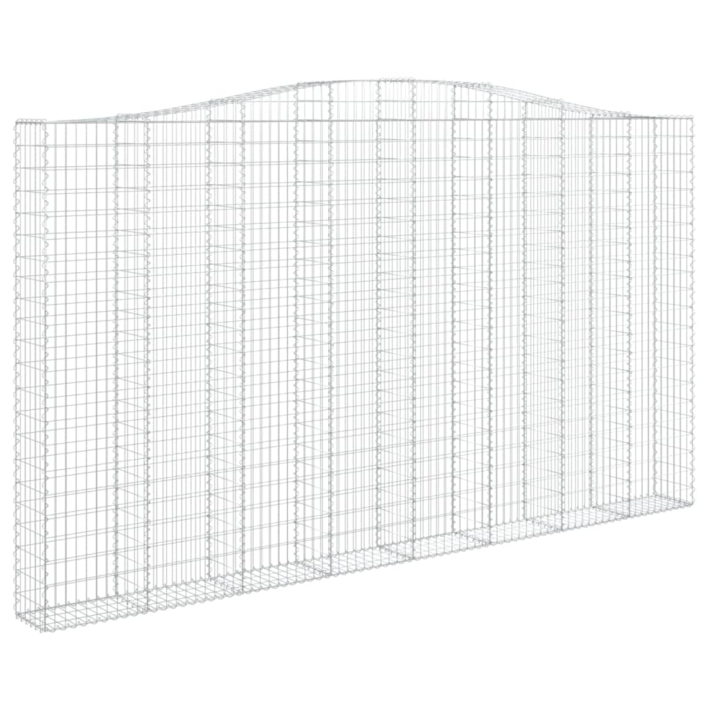 Cestos gabião arqueados 3pcs 400x30x220/240cm ferro galvanizado