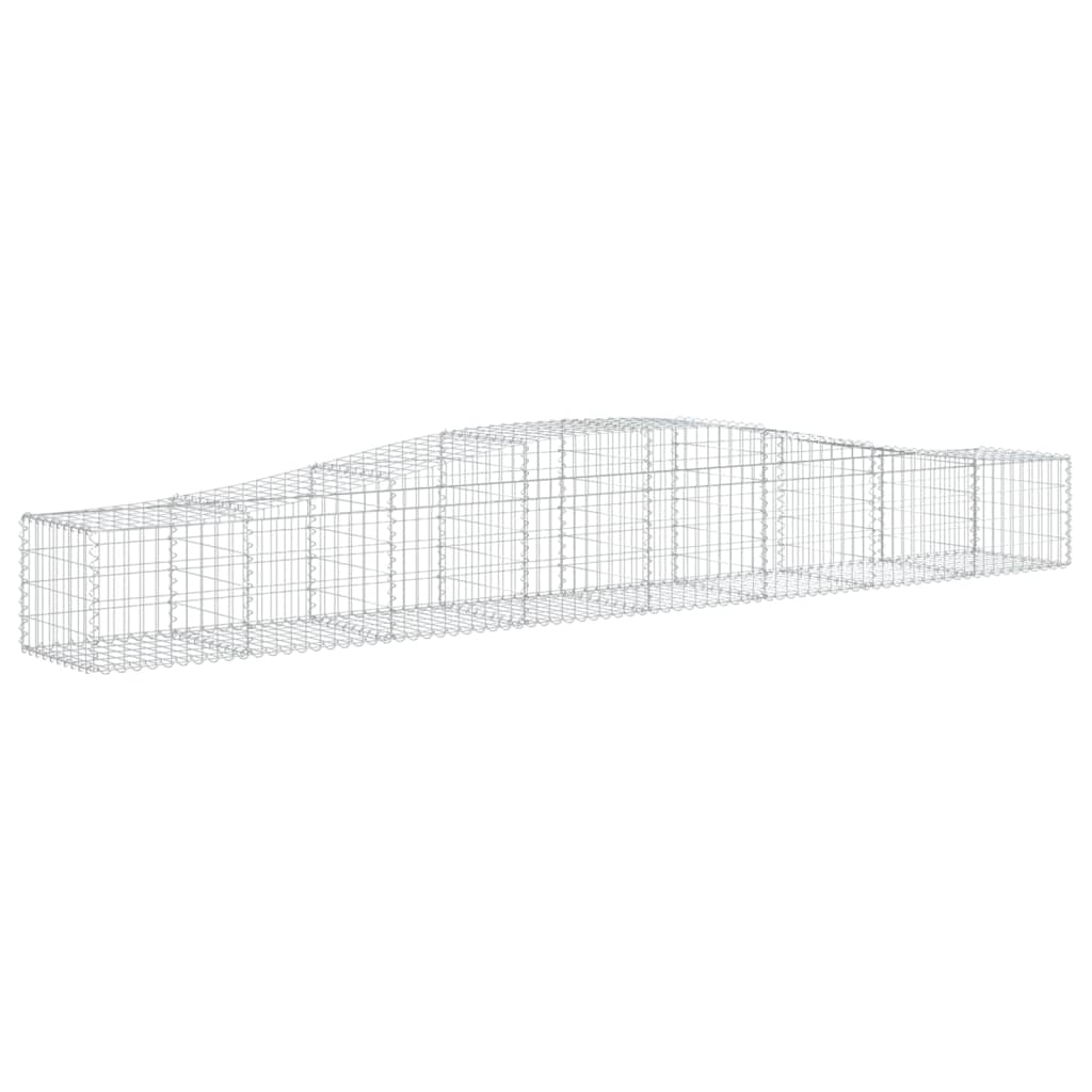 Cestos gabião arqueados 4 pcs 400x50x40/60 cm ferro galvanizado