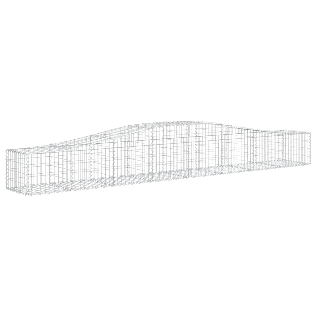 Cestos gabião arqueados 8 pcs 400x50x40/60 cm ferro galvanizado