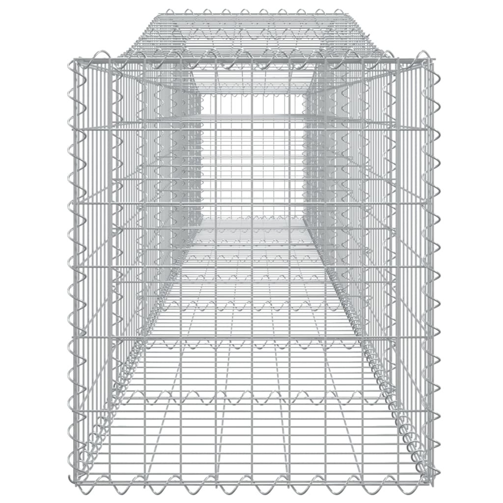 Cestos gabião arqueados 2 pcs 400x50x60/80 cm ferro galvanizado