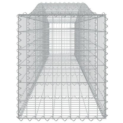 Cestos gabião arqueados 2 pcs 400x50x60/80 cm ferro galvanizado