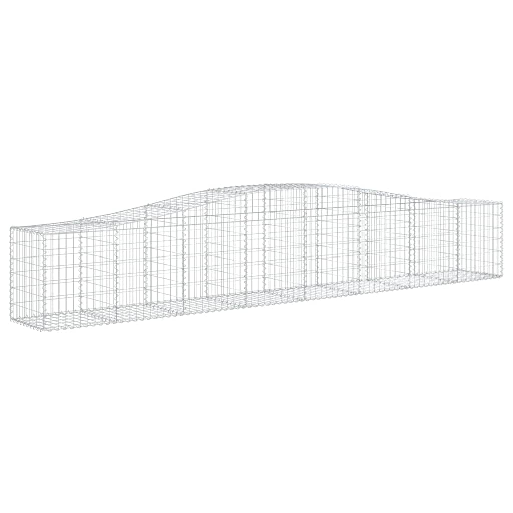 Cestos gabião arqueados 8 pcs 400x50x60/80 cm ferro galvanizado