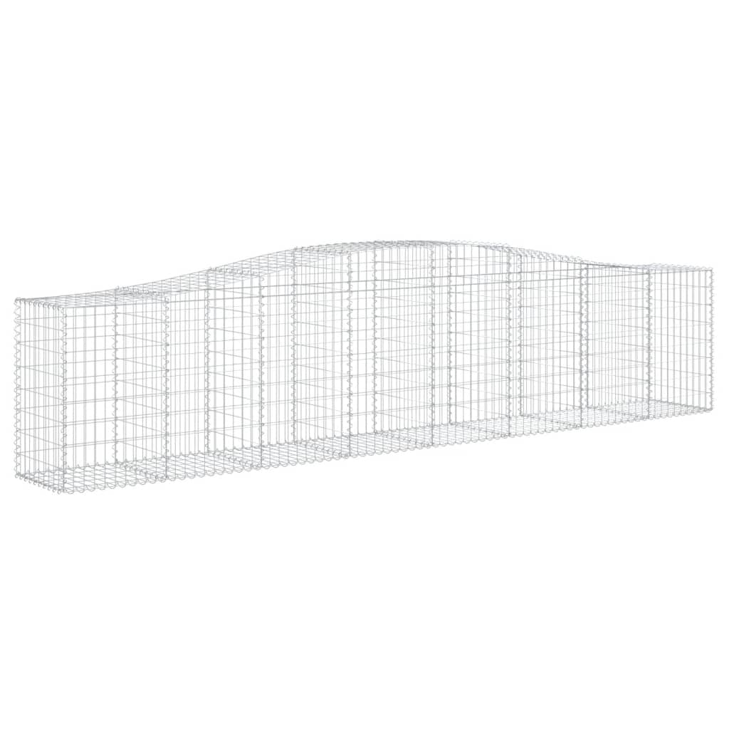 Cestos gabião arqueados 2 pcs 400x50x80/100cm ferro galvanizado