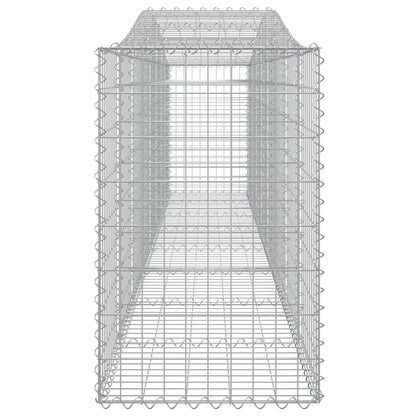 Cestos gabião arqueados 2 pcs 400x50x80/100cm ferro galvanizado