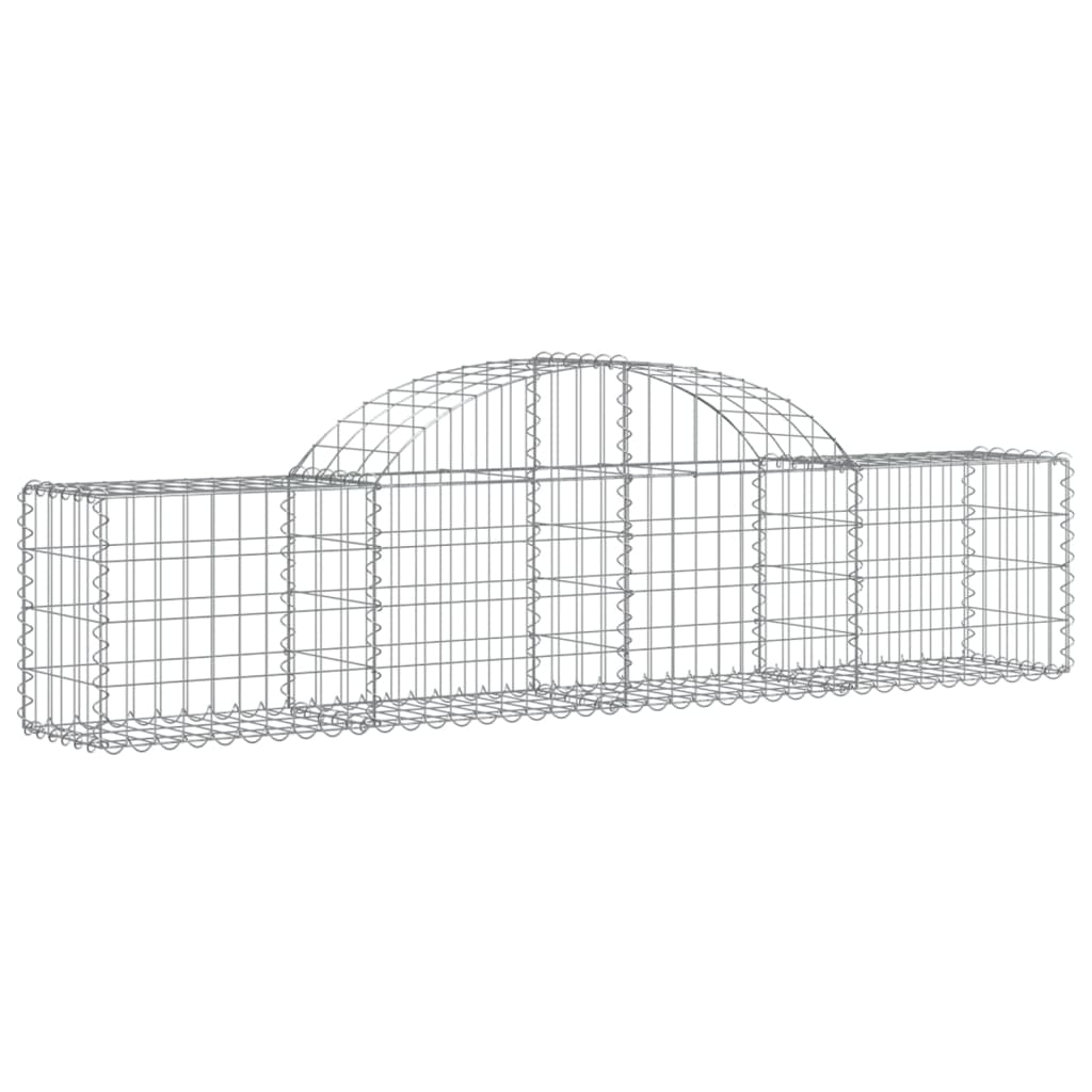 Cestos gabião arqueados 2 pcs 200x30x40/60 cm ferro galvanizado