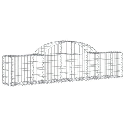 Cestos gabião arqueados 2 pcs 200x30x40/60 cm ferro galvanizado