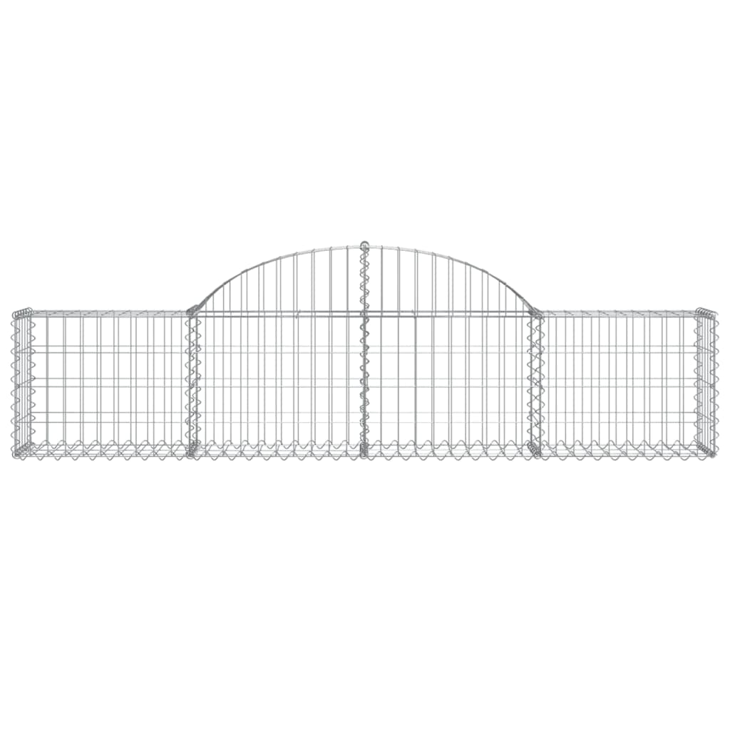 Cestos gabião arqueados 2 pcs 200x30x40/60 cm ferro galvanizado