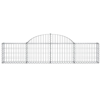 Cestos gabião arqueados 2 pcs 200x30x40/60 cm ferro galvanizado