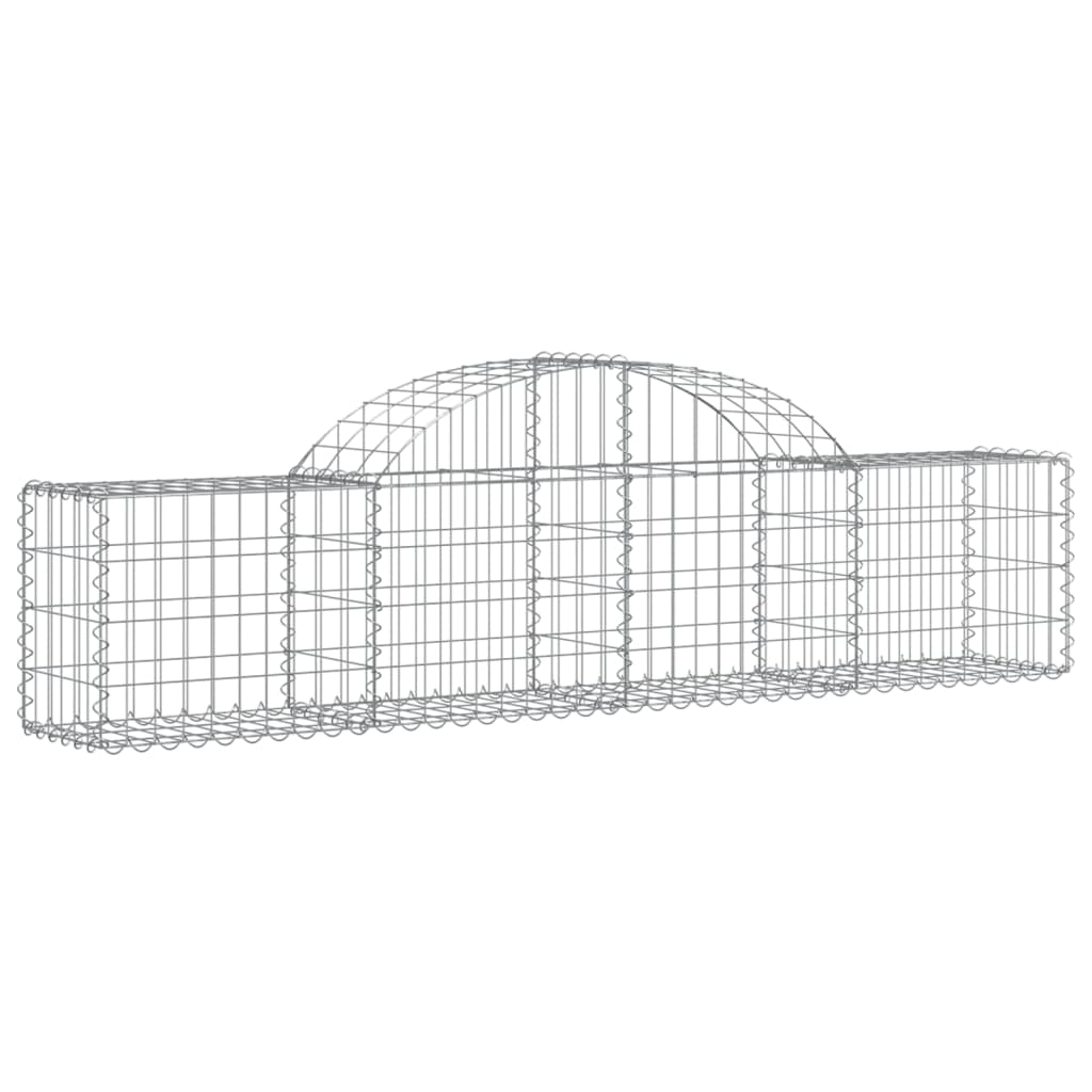 Cestos gabião arqueados 3 pcs 200x30x40/60 cm ferro galvanizado