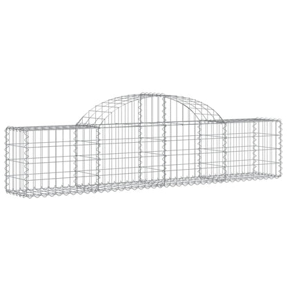 Cestos gabião arqueados 3 pcs 200x30x40/60 cm ferro galvanizado