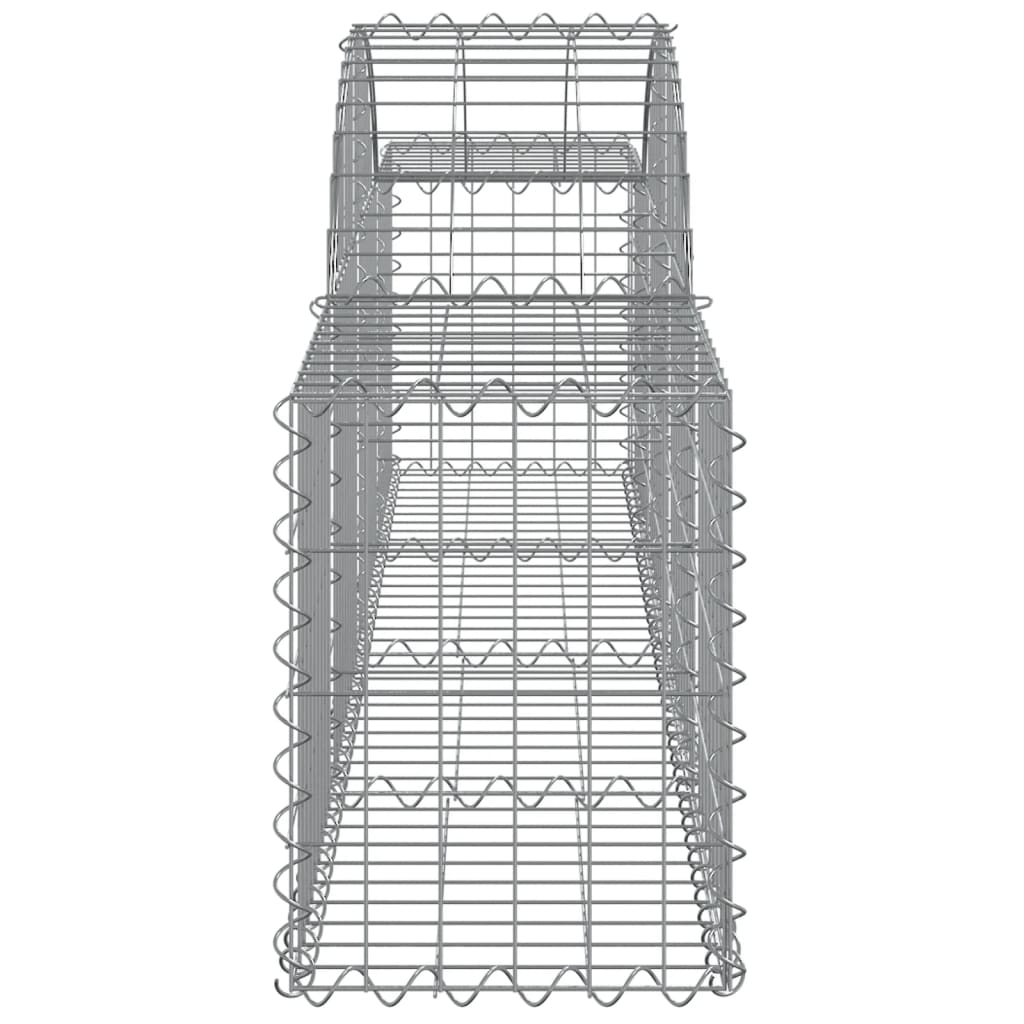 Cestos gabião arqueados 3 pcs 200x30x40/60 cm ferro galvanizado