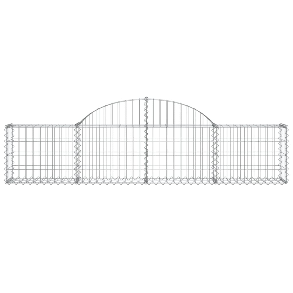 Cestos gabião arqueados 4 pcs 200x30x40/60 cm ferro galvanizado