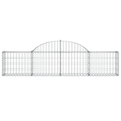 Cestos gabião arqueados 4 pcs 200x30x40/60 cm ferro galvanizado