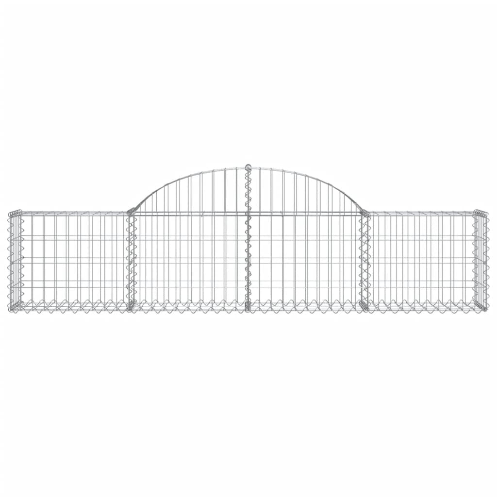 Cestos gabião arqueados 6 pcs 200x30x40/60 cm ferro galvanizado