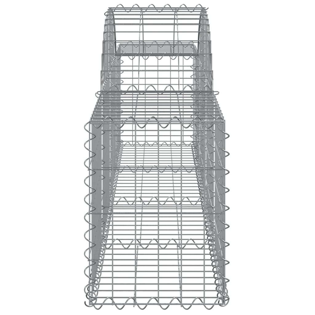 Cestos gabião arqueados 7 pcs 200x30x40/60 cm ferro galvanizado