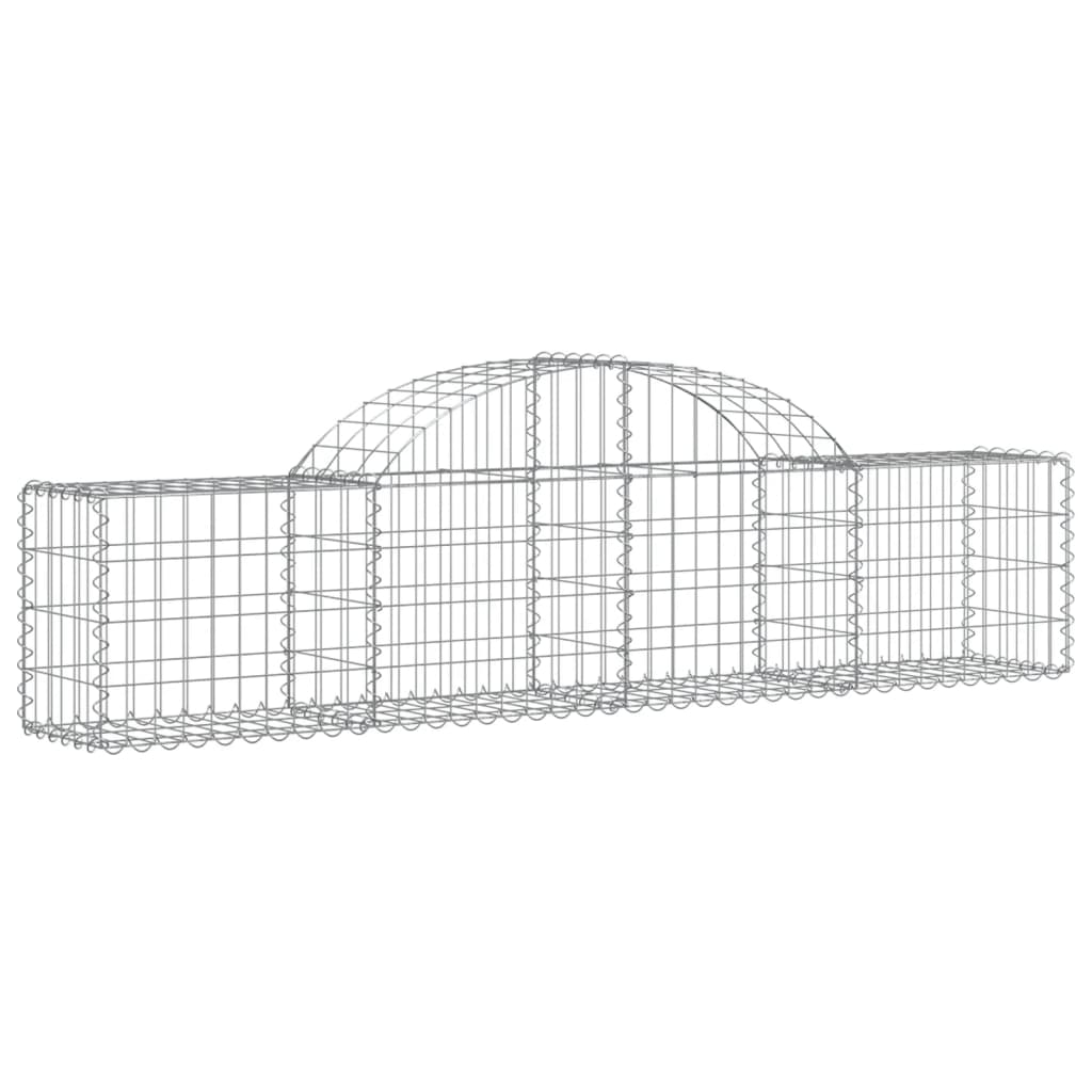 Cestos gabião arqueados 8 pcs 200x30x40/60 cm ferro galvanizado