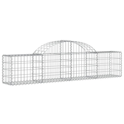 Cestos gabião arqueados 8 pcs 200x30x40/60 cm ferro galvanizado