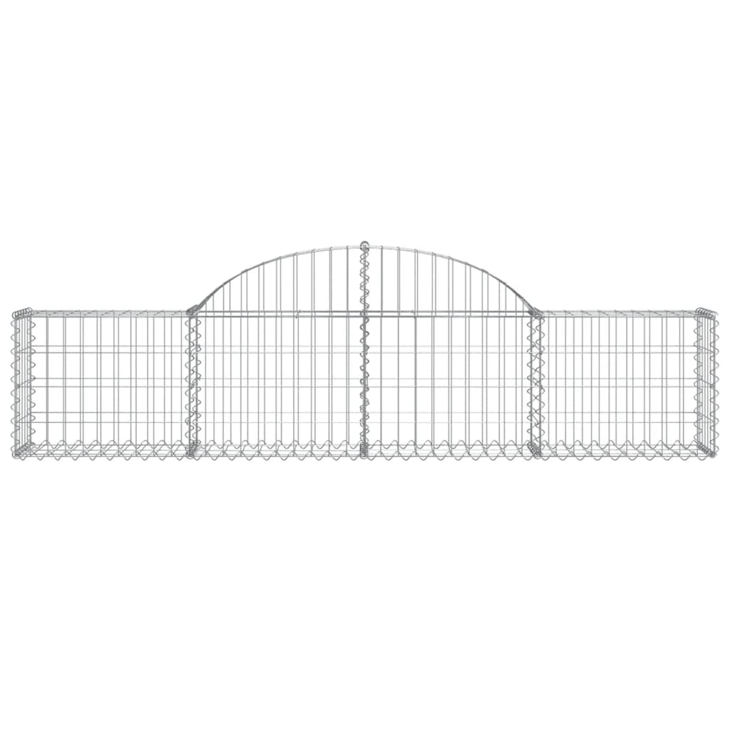 Cestos gabião arqueados 8 pcs 200x30x40/60 cm ferro galvanizado