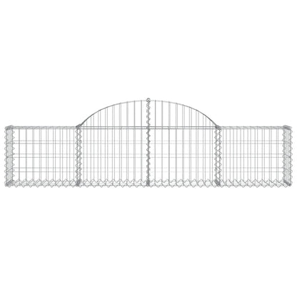 Cestos gabião arqueados 8 pcs 200x30x40/60 cm ferro galvanizado