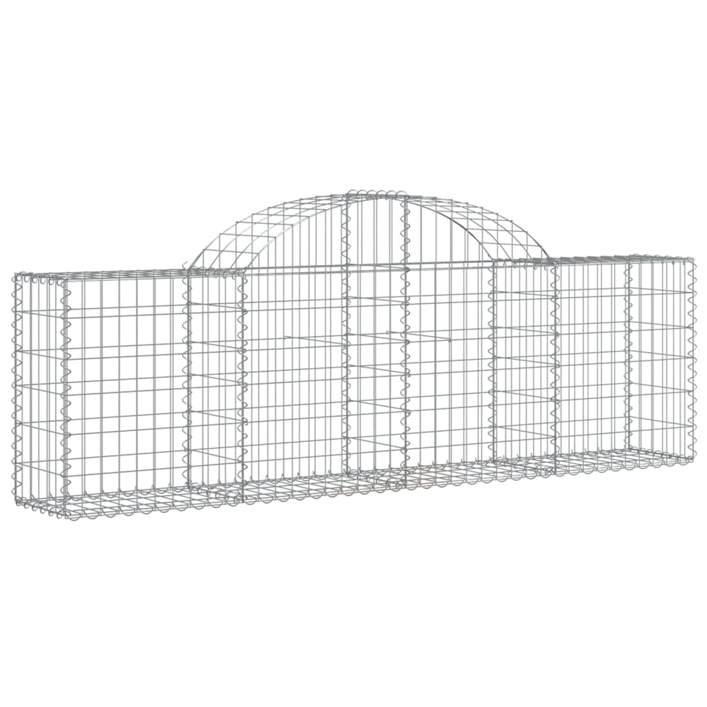 Cestos gabião arqueados 2 pcs 200x30x60/80 cm ferro galvanizado