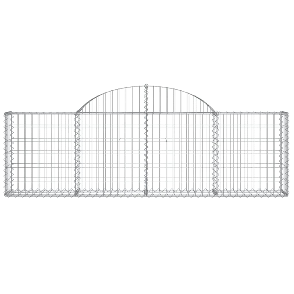 Cestos gabião arqueados 2 pcs 200x30x60/80 cm ferro galvanizado