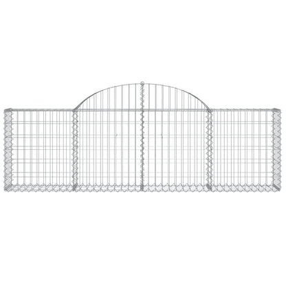 Cestos gabião arqueados 2 pcs 200x30x60/80 cm ferro galvanizado