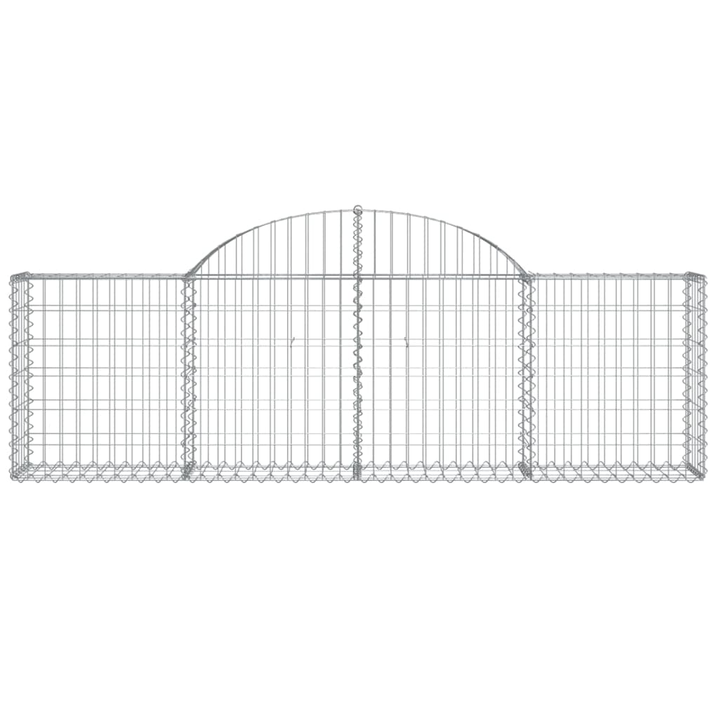 Cestos gabião arqueados 3 pcs 200x30x60/80 cm ferro galvanizado