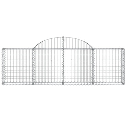 Cestos gabião arqueados 3 pcs 200x30x60/80 cm ferro galvanizado