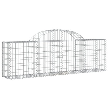 Cestos gabião arqueados 7 pcs 200x30x60/80 cm ferro galvanizado