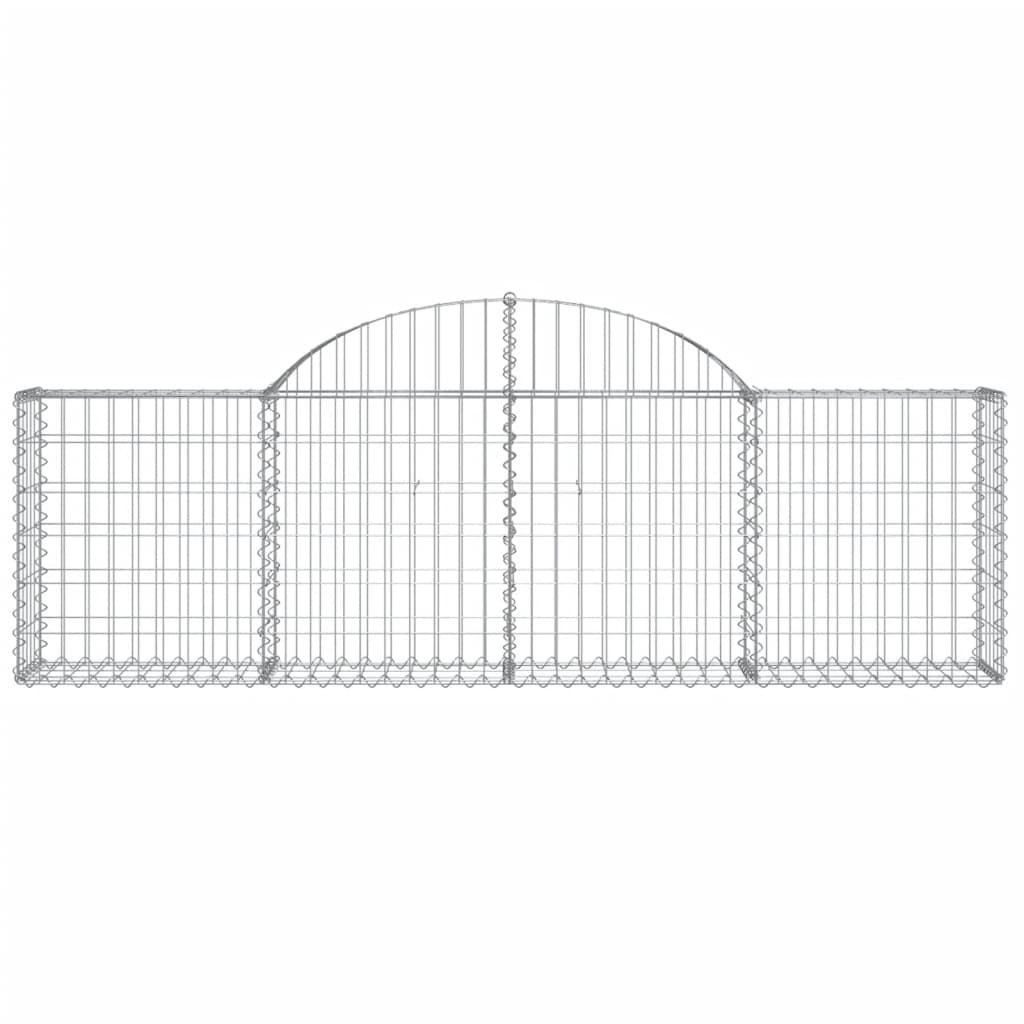 Cestos gabião arqueados 9 pcs 200x30x60/80 cm ferro galvanizado