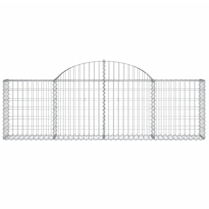 Cestos gabião arqueados 9 pcs 200x30x60/80 cm ferro galvanizado