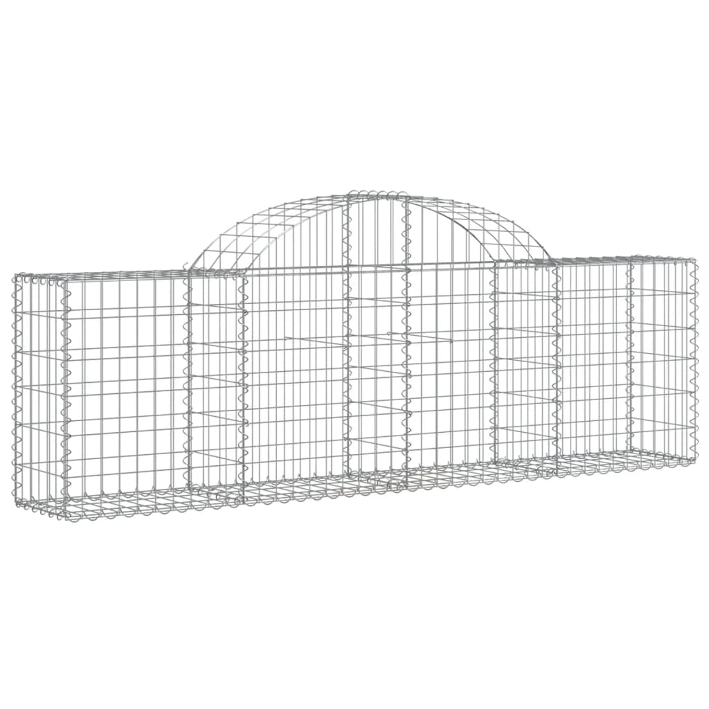 Cestos gabião arqueados 14pcs 200x30x60/80 cm ferro galvanizado