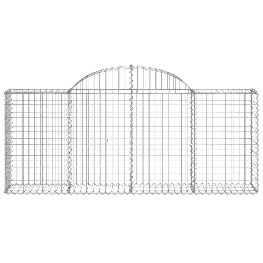 Cestos gabião arqueados 2 pcs 200x30x80/100cm ferro galvanizado