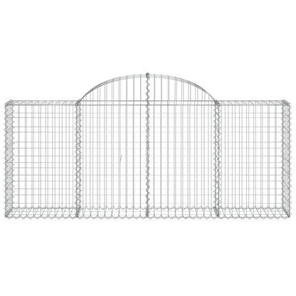 Cestos gabião arqueados 2 pcs 200x30x80/100cm ferro galvanizado