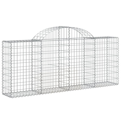 Cestos gabião arqueados 5 pcs 200x30x80/100cm ferro galvanizado