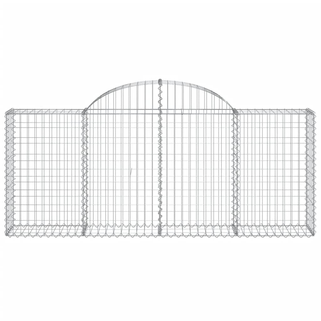 Cestos gabião arqueados 5 pcs 200x30x80/100cm ferro galvanizado