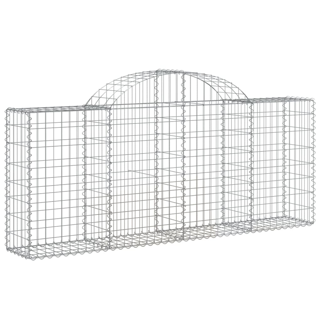 Cestos gabião arqueados 9 pcs 200x30x80/100cm ferro galvanizado